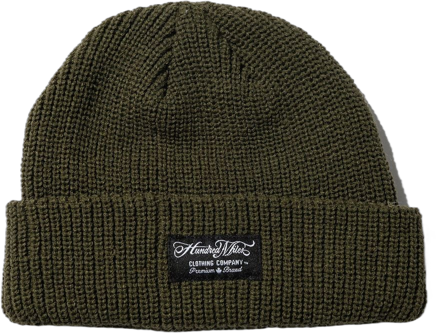 100 Miles Olive Green Fisherman Beanie