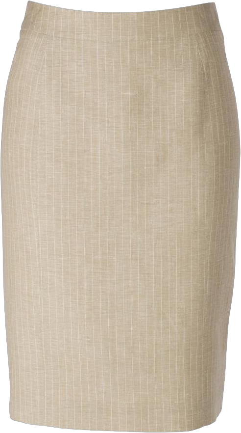 Women's Wool/Linen Pencil Skirt 16 Beige Stripe