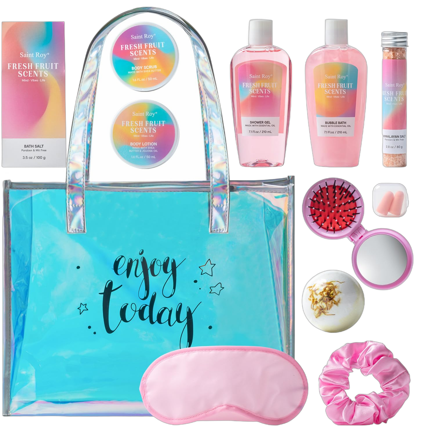 spa kit Gifts for Her, Spa kit for Women - Unique Gift Set for Teen Girls Tote Bag for Women, 13pcs Fresh Sents Gift Baskets for Women with Body Lotion, Birthday Gifts for Daughter, Girlfriend Fruit, Strawberry Scented 13pcs