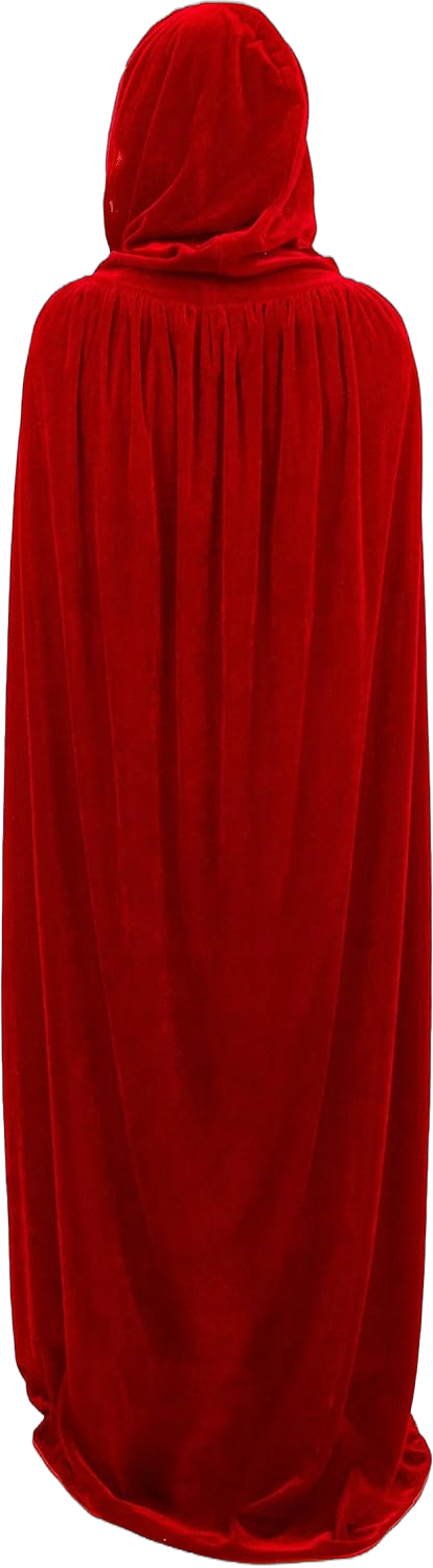 Little Adventures Adult Velvet Hooded Cloak Cape - Machine Washable Durable Cosplay Party Costume Red