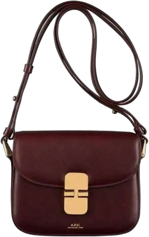 A.P.C. Grace Small Shoulder Bag Burgundy