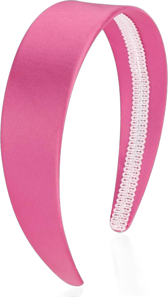 AHONEY Hot Pink Headband for Women Girls Satin Silk Headband Non Slip 1.57" Wide Plain Head Band Solid Hair Band DIY Halloween Costume Holiday Fasion Hair Accessories Gifts Hot pink