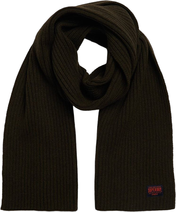 Superdry Unisex Workwear Knitted Scarf Surplus Goods Olive