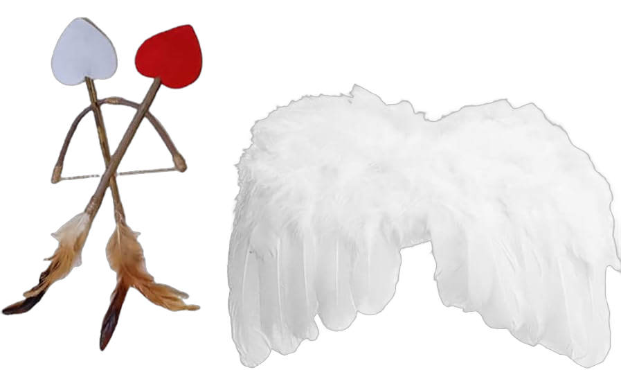 Baby Cupid Costume Feather Angel Wings Headband Arrows Bow Set Newborn Photography Props Baby Angel Outfit for Boys Girls