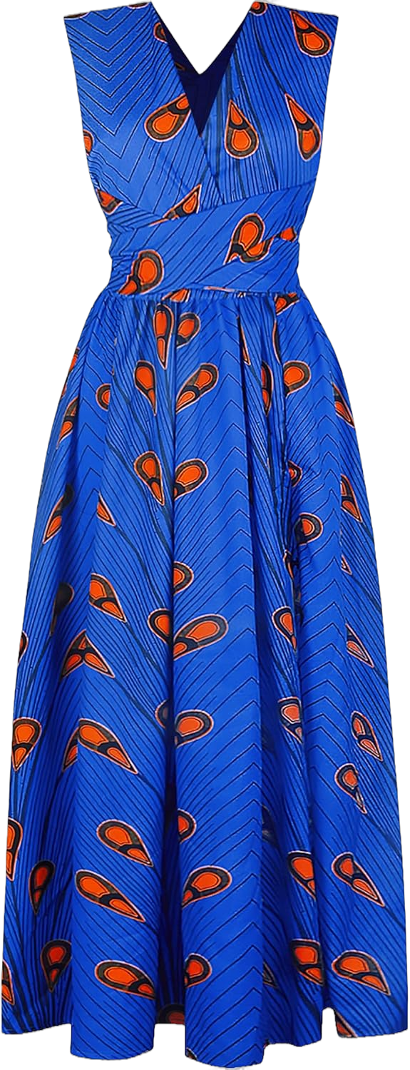 Alidamo African Dresses for Women Maxi Dress Traditional Ankara Dashiki Romper Boho Jumpsuits Multiple Styles Large Dresses Blue