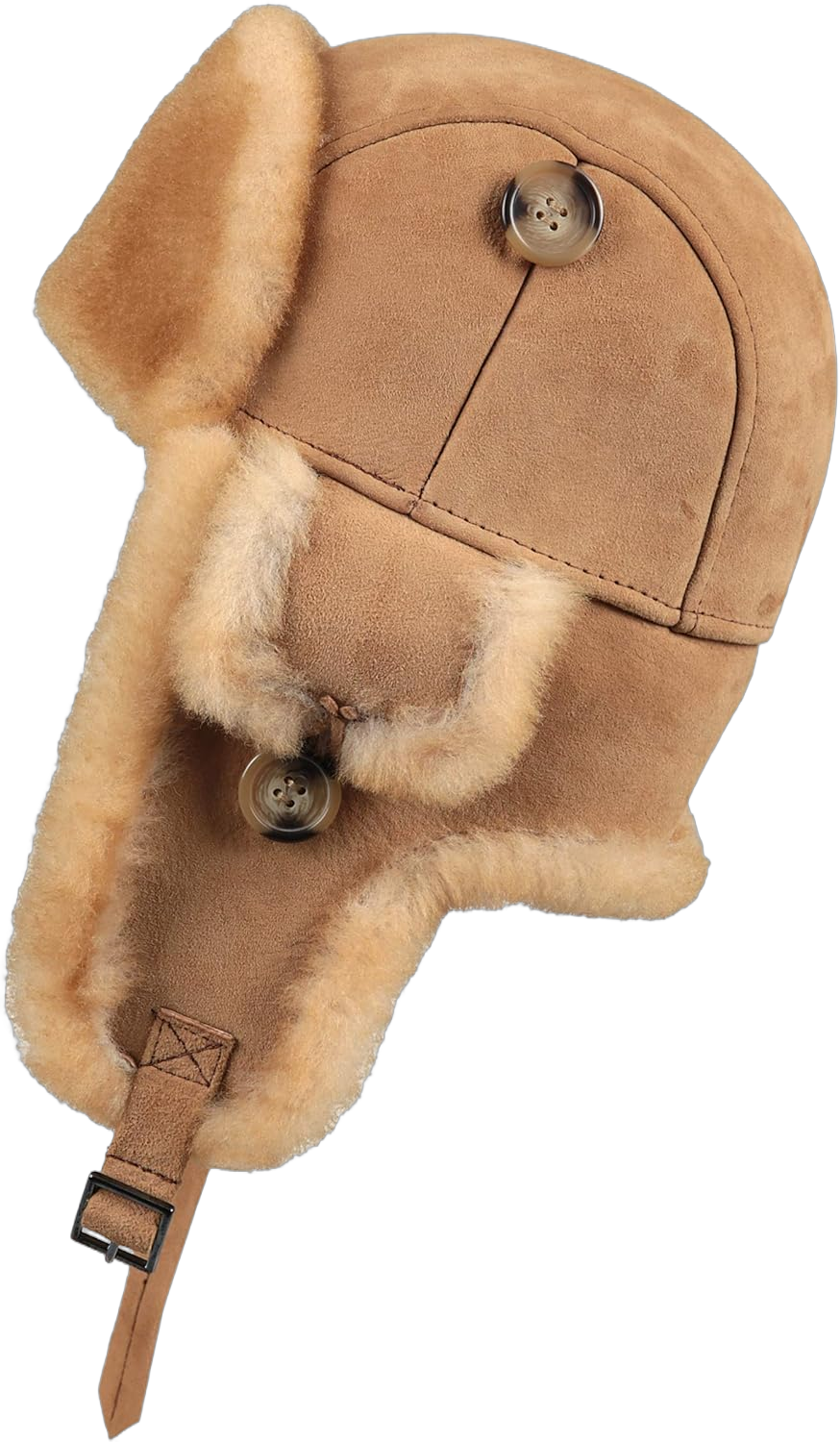 Winter Trapper Fur Hat for Women Men - Trooper Aviator Genuine Leather Shearling Sheepskin Ushanka Hat X-Large Tan