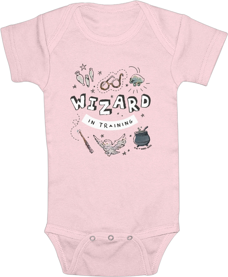 Infant's Harry Potter First Year Wizard  Onesie - Light Pink - 18 Months