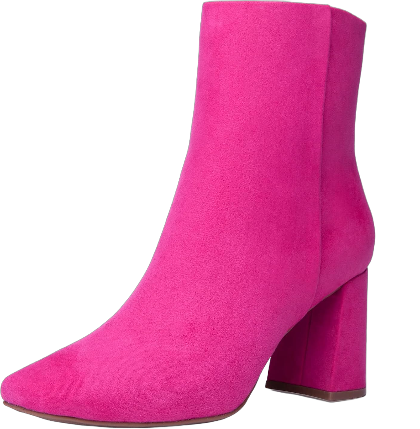 Women’s Fashion Ankle Boots Square Toe Suede Side Zipper Chunky Block Heel Booties 9.5 Pink