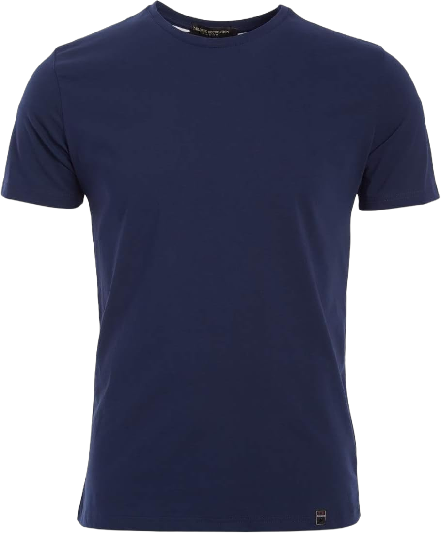 Classic Solid Colored Crew Neck T-Shirts for Men - Comfortable Cotton Versatile Pairing Slim Fit Casual Plain Navy X-Large