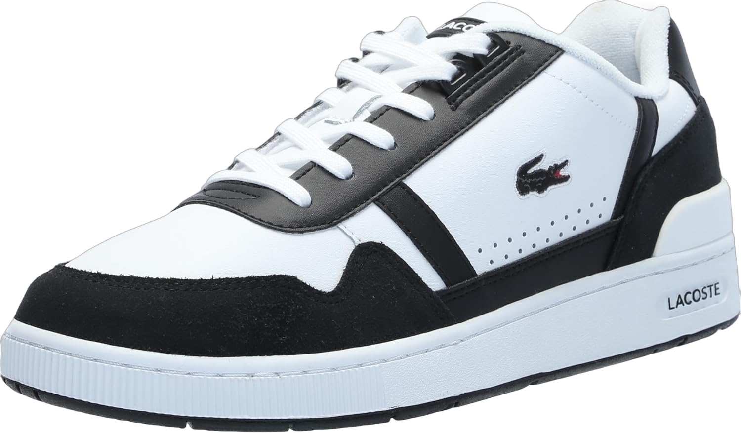 Lacoste Men's T-Clip 124 7 SMA Sneaker 12 White/Black