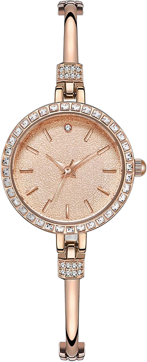 ADSBIAOYE Women's Fashion Luxury Bracelet Watch Delicate Small dial Elegant Diamond Waterproof Quartz Watch 01 Rose gold