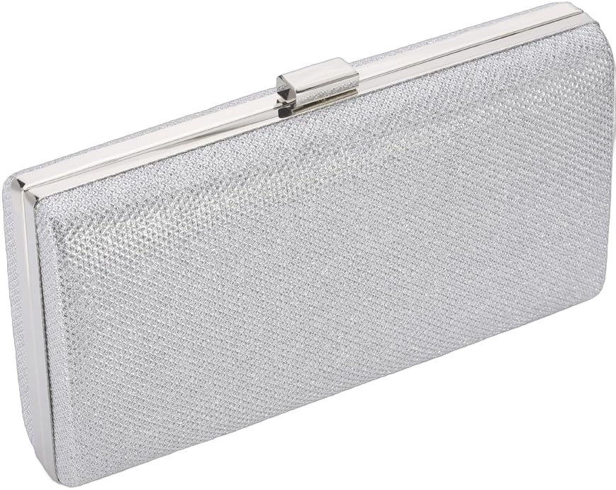 Womens Vintage Envelope Clutch Silver Evening Handbag For Cocktail/Wedding/Party