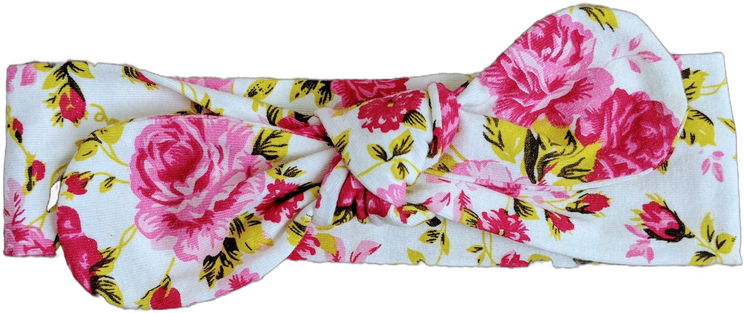 Rose Floral Top Knot Headband