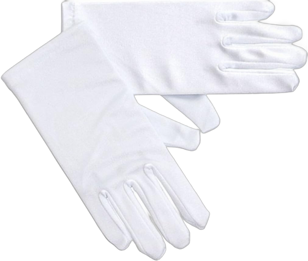 BluNight Collection Little Girl Satin Short Flower Girl Holy Communion Wrist Length Gloves 8-12 Years White