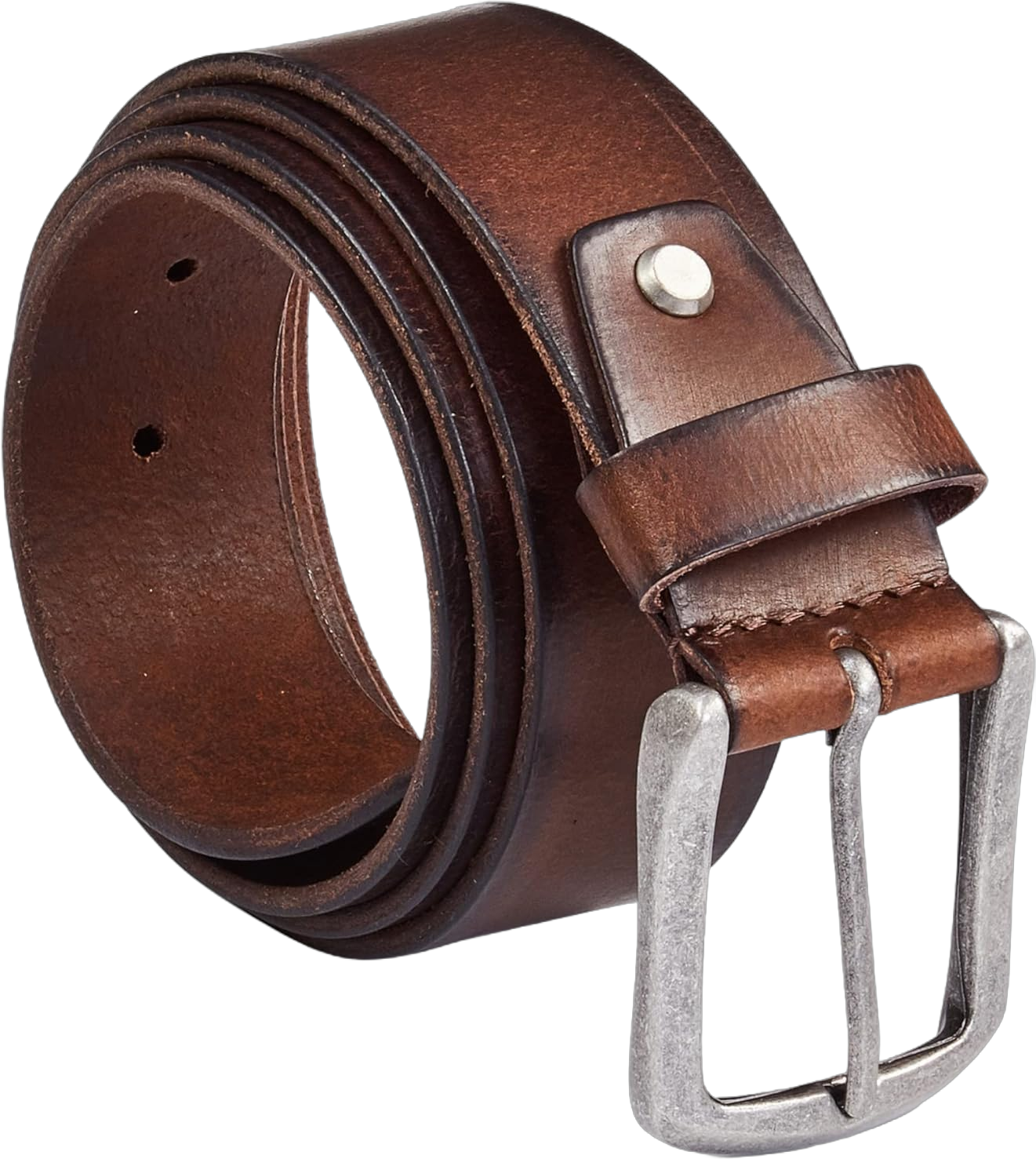 Real Full Grain Harness Cow Leather Belt for Men 38mm Width Casual Retro look Vintage style Handmade Valentine Gift Size 42" (Waist 40") Dark Brown