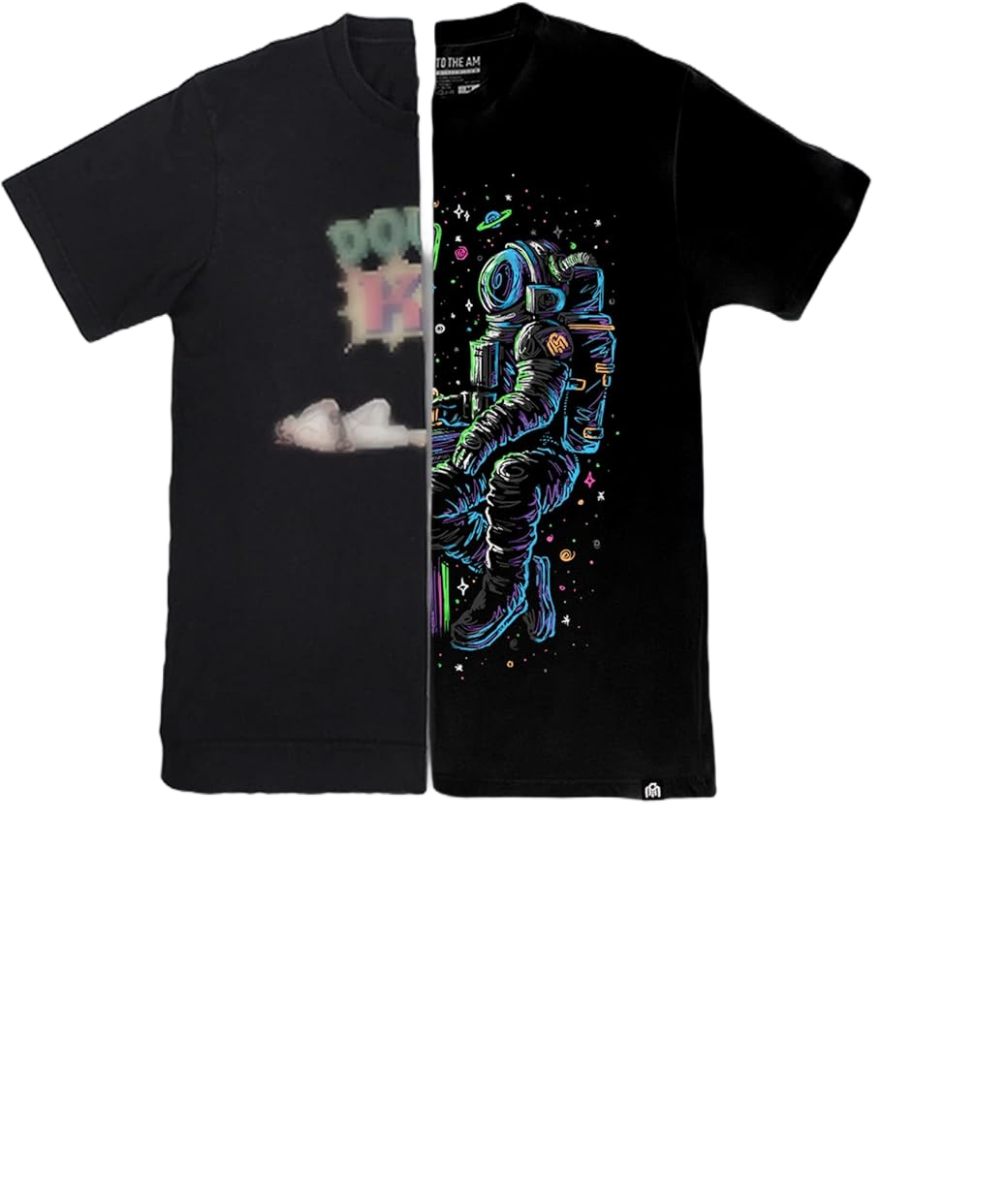 INTO THE AM Neon Waves Men's Tee - Nature Themed Graphic T-Shirts (White, Medium)