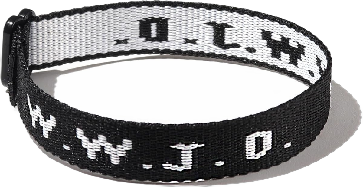 WWJD Rope Woven Adjustable What Would Jesus Do Bracelet Wristbands Bracelet for Women Men Jewelry Colorful Gifts Braied Protection Inspirational Bracelets Couple Friendship black