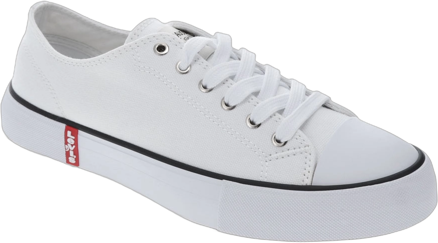 Levi's Womens Cain Canvas Casual Lace Up Sneaker Shoe, White, Size 9