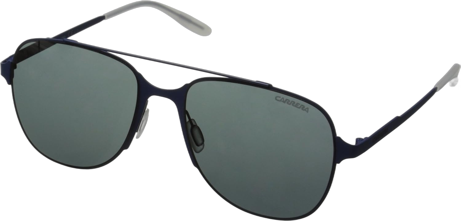 Carrera Sunglasses (Safilo Group) Men's CA114/S Pilot Sunglasses, Matte Blue/Gray, 55 mm