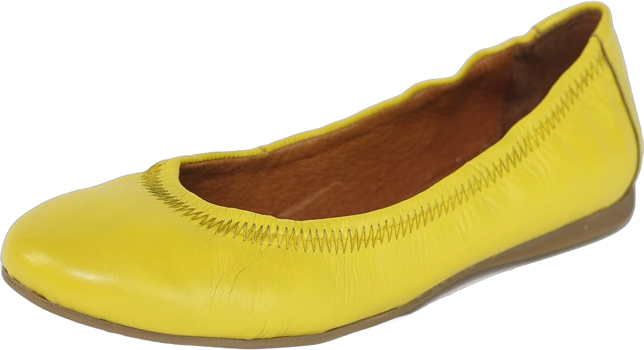 Alpine Swiss Womens Shoes Ballet Flats Genuine European Leather Comfort Loafer 5 Yellow