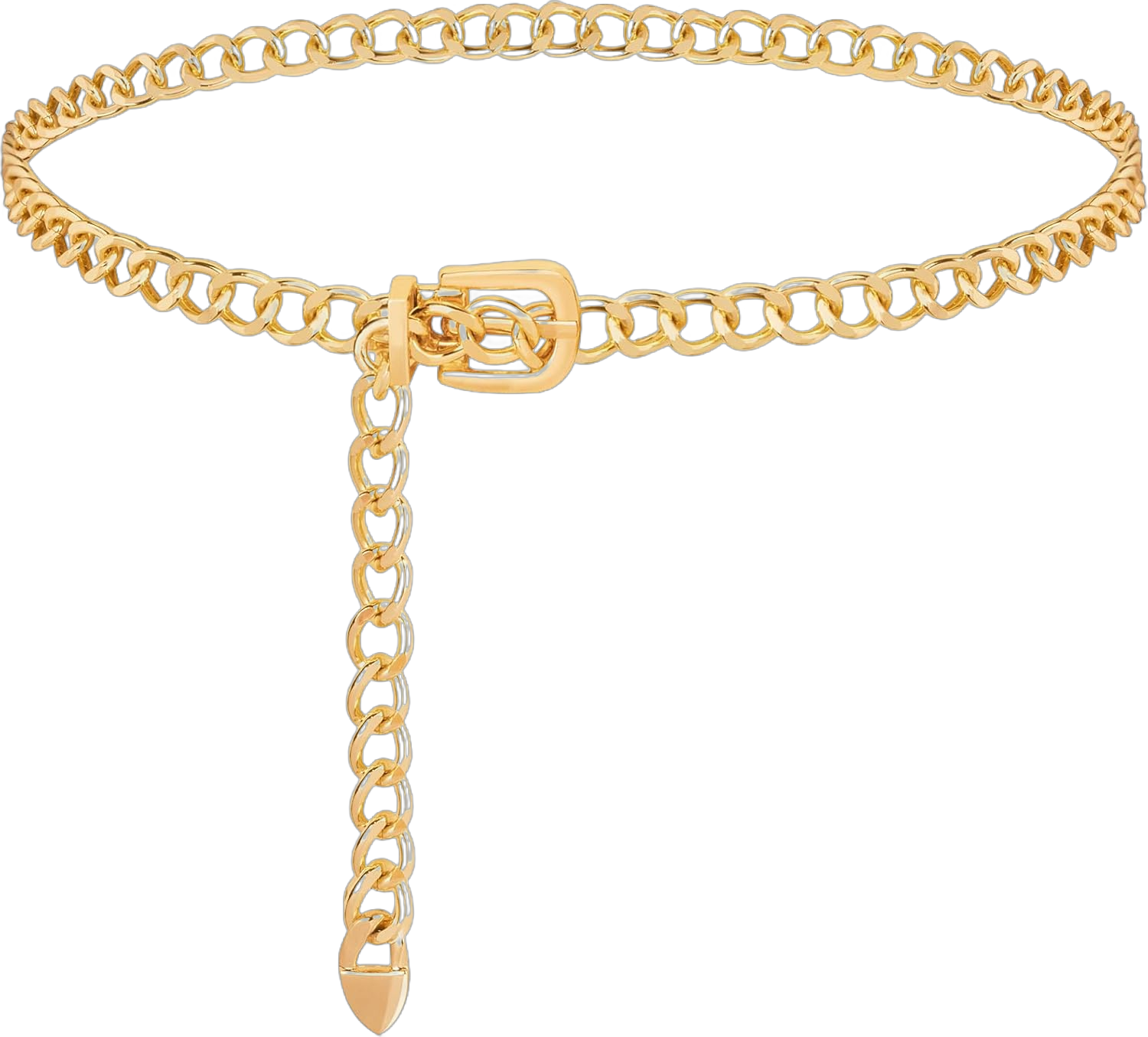 Chain Belts for Women Fashion, Alloy Adjustable Waist Chain Belt, Chunky Belt for Women Dresses Jeans Fashion Gold Waist up to 46”