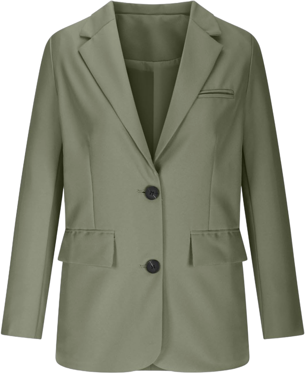 Women's Casual Blazer Jacket Solid Lapel Collar Long Sleeve Coat Loose Fit Work Office Outwear with Pockets, Medium X-Large Womens Blazers W Green