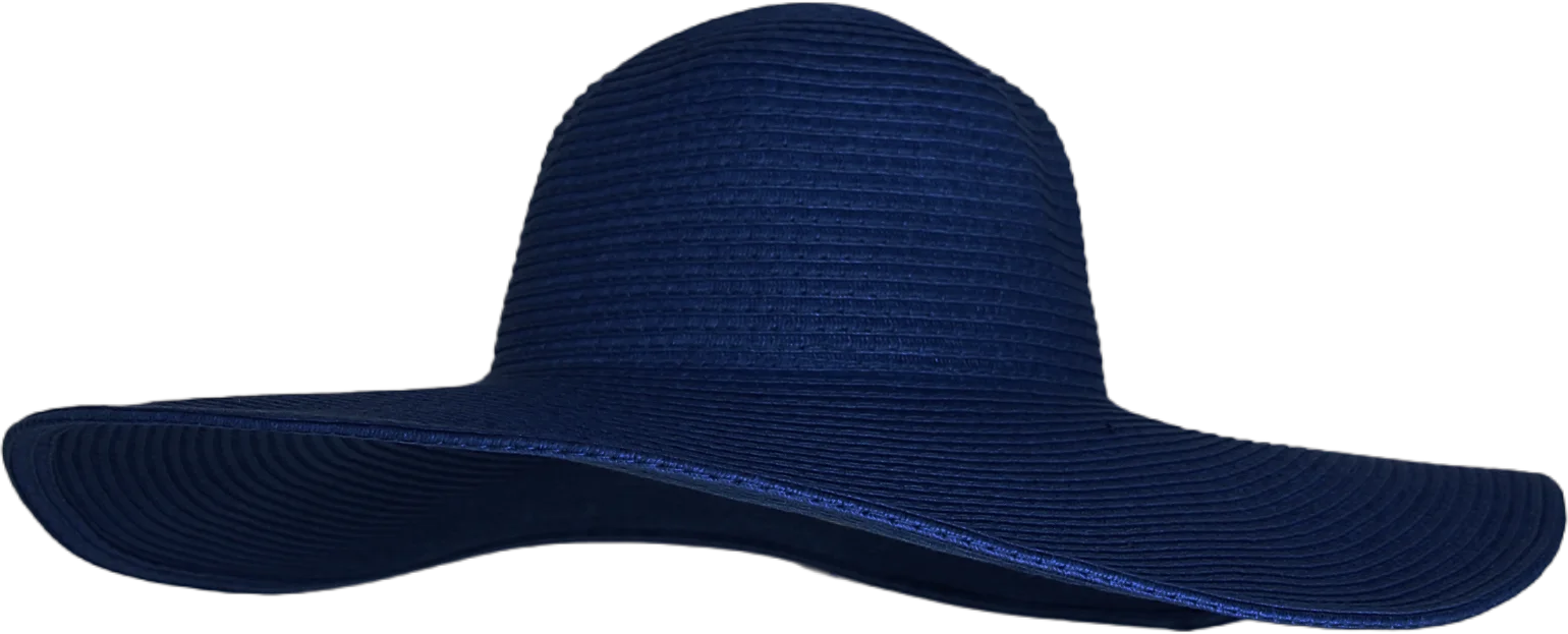 WITHMOONS Women Straw Sun Hat Wide Brim Floppy Beach Cap UPF 50+ SZ90045 (Navy)