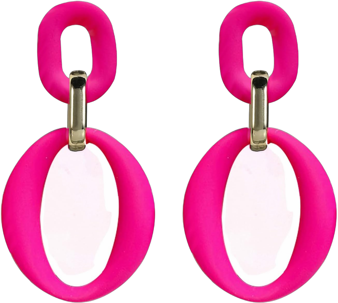 70s Earrings for Women Retro Earrings Acrylic White Earrings for Women Dangle Disco Earrings 70s Jewelry Groovy Earrings 70s Accessories Style2- Hot Pink