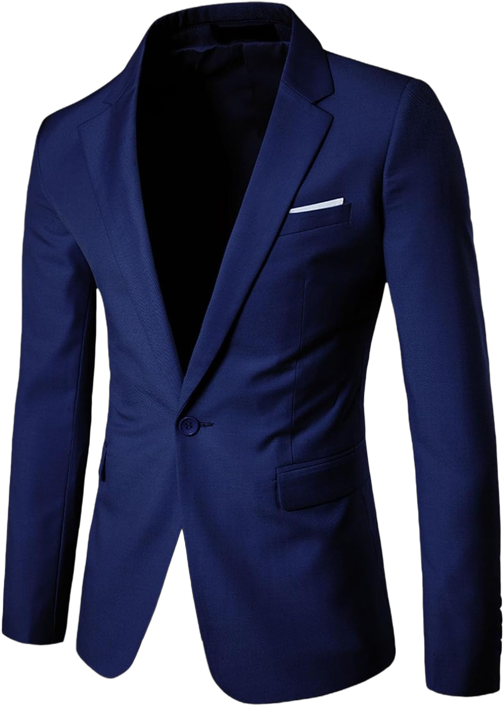 Men's Sport Coats & Blazers Wedding Blazer Jacket Elegant Formal Work Dinner Prom Party Tuxedo Suit Jacket One Button 3X-Large Navy