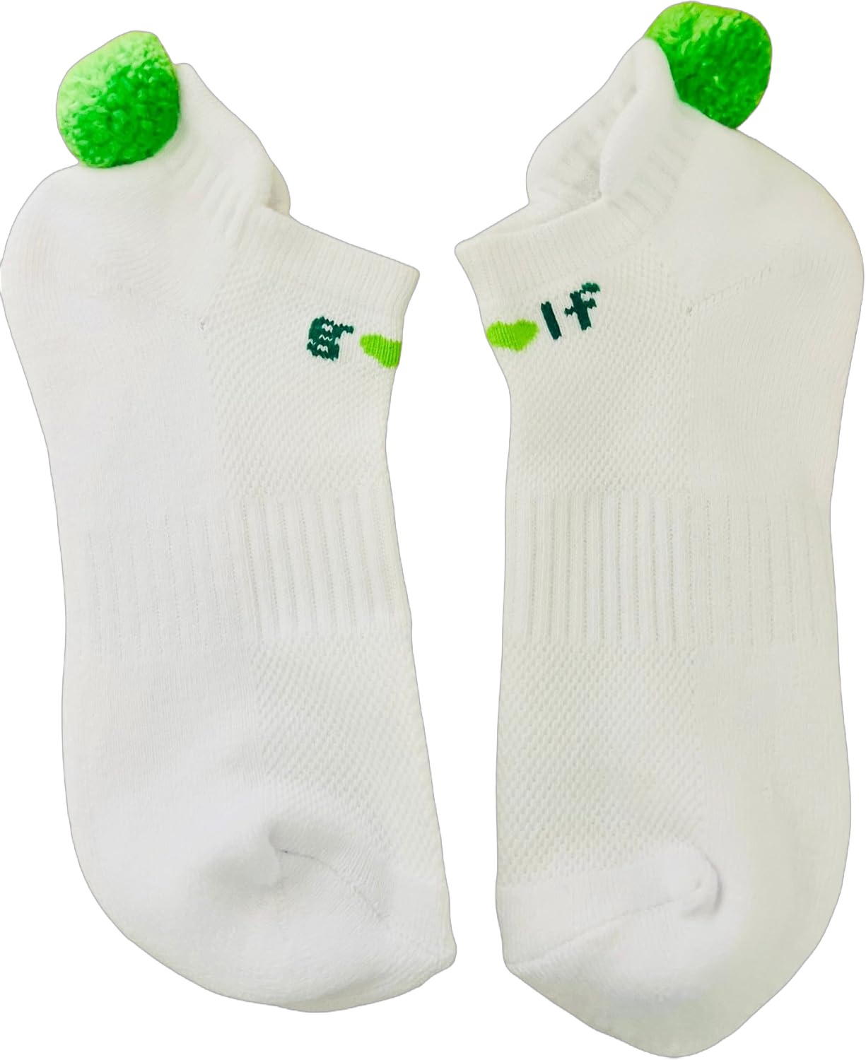 Twerp Golf Socks for Women - Athletic Golf Socks with Pom Pom Balls - Ankle Socks for Golf