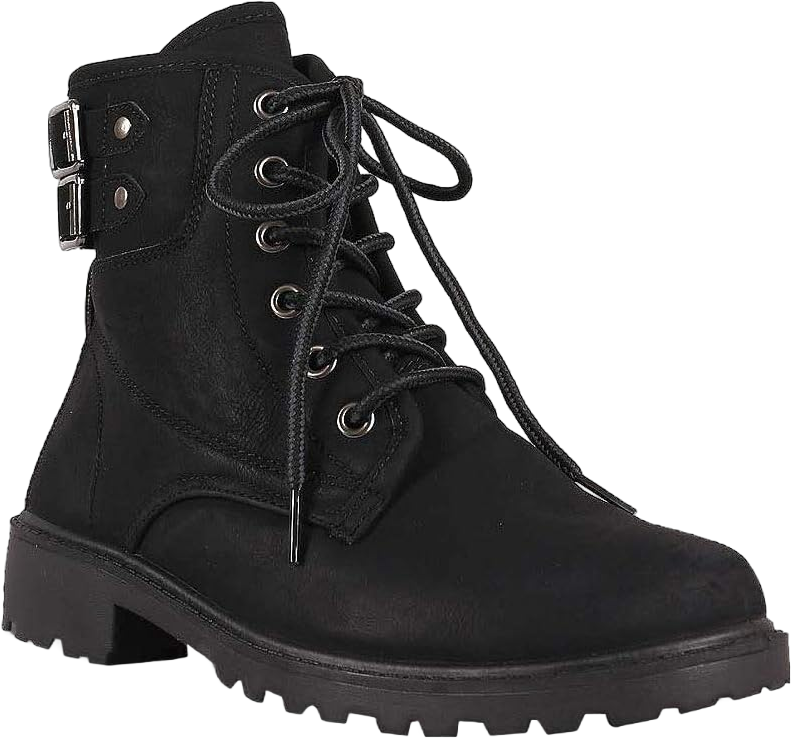 Women's Ankle Combat Military Lace Up Work Boots Ladies Casual Shoes WY26 7 Black (Run Small. Order One Full Size Up)