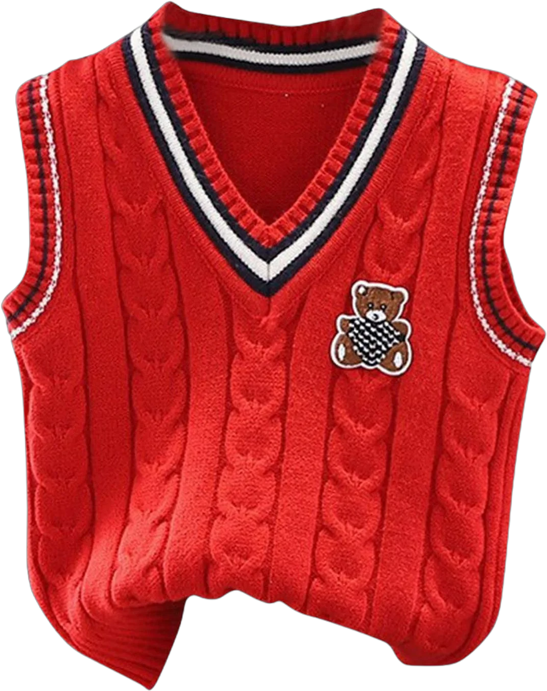 ATOGUTA Boys Sweater Vest Kids Fall School Uniform Sleeveless Knit Sweaters Tops Red, Size 2T-9