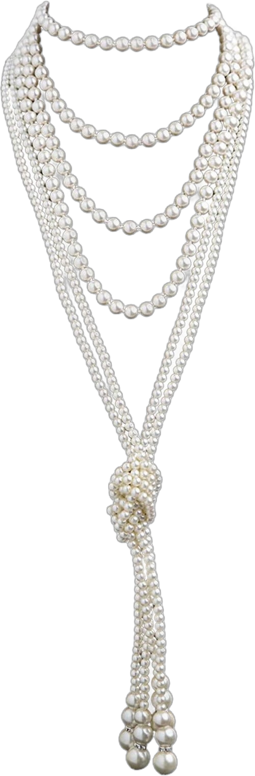 Coopserbil Jewelry 1920S Pearls Necklace Fashion Pearls Accessories Vintage Jewelry Long Necklace for Women Necklaces for Women Copper White