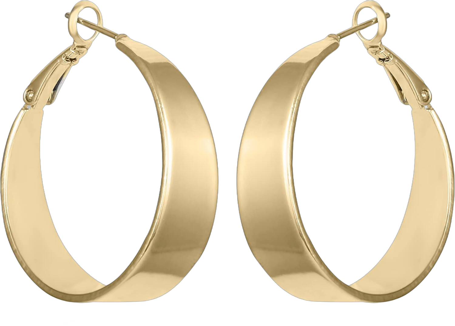 Vince Camuto Gold Tone Thick Band Hoop Earrings For Women