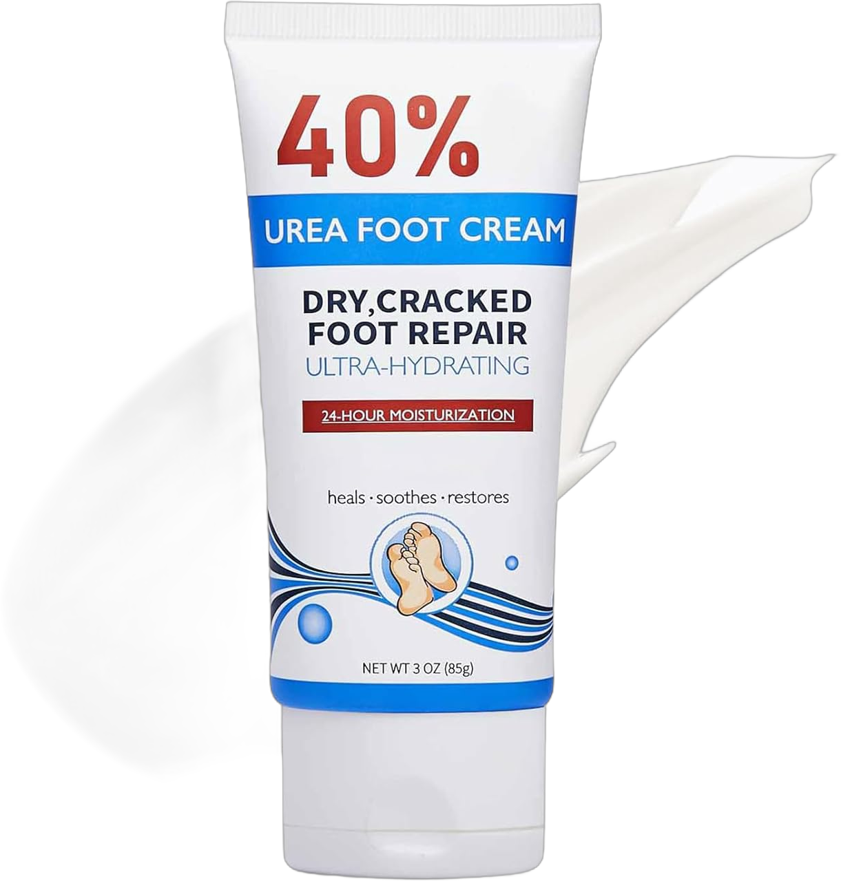 Urea Cream 40 Percent for Feet Maximum Strength - 40% Urea Foot & Hand Cream for Dry Cracked - Urea 40% Cream Instantly Hydrates for Feet, Elbows, Hands and Knees, Foot Care for Women and Men