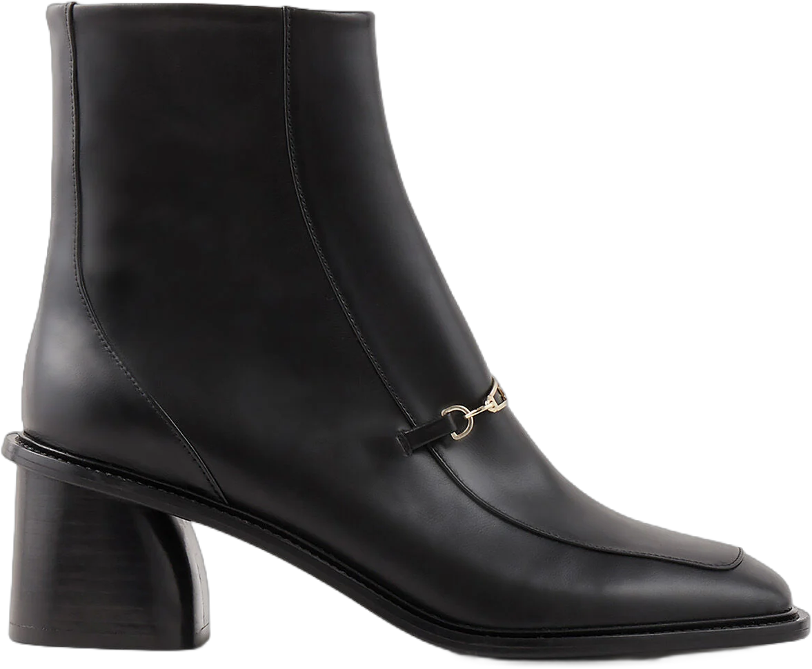 Leather Ankle Boots black / gray For Women | Sandro Paris