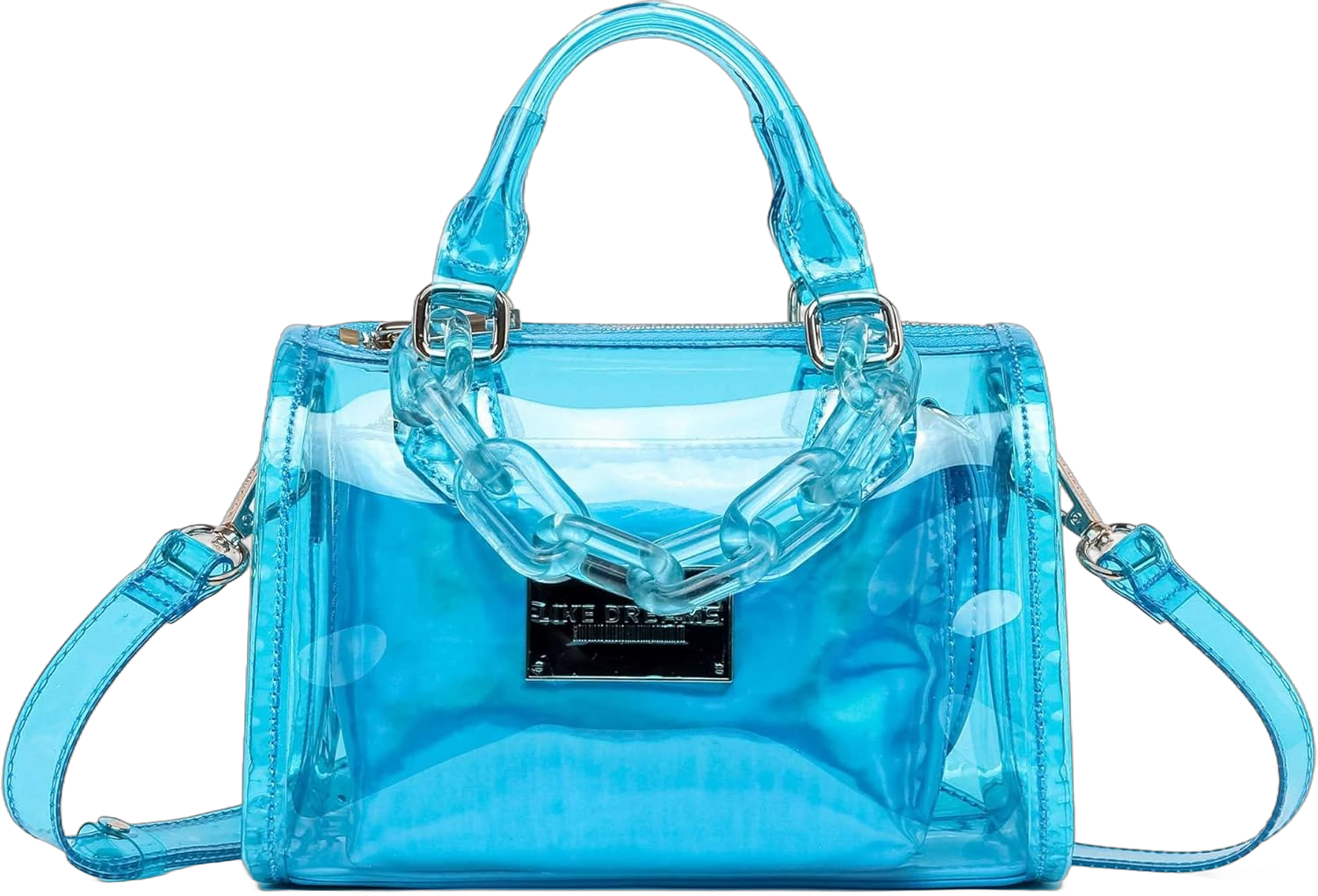 Like Dreams Holographic Purse for Women, Detachable Inner Pouch Crossbody Bag, Iridescent Top Handle Satchel