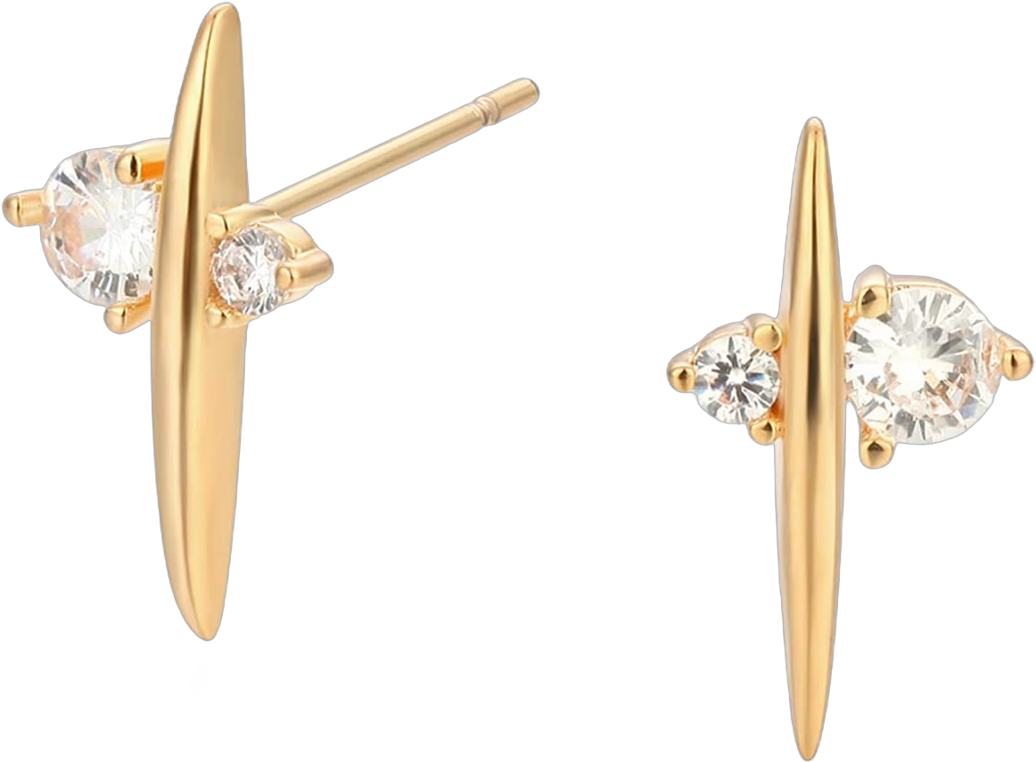 MEVECCO Tiny Stud Earrings for Women 18K Gold Plated Stud Earrings Dainty Pave CZ Mini Cute Cubic Zircon Earrings Simple Delicate Minimalist Stud Earrings