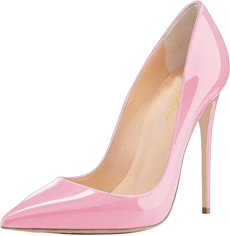 Women's Classic Patent Leather Pointed Toe Slip On 4.7IN Sexy Stiletto High Heels Pumps Shoes for Party Evening Wedding 5.5 Pink