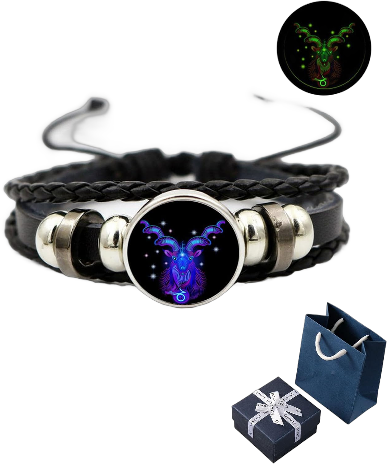 Spirilet Bracelet Zodiac Manifestation, Spirilet Spiritual Amulet Bracelets, Spirilet Bracelets, Spirit Bracelets Zodiac Glow In The Dark, For Women And Men (Capricorn)