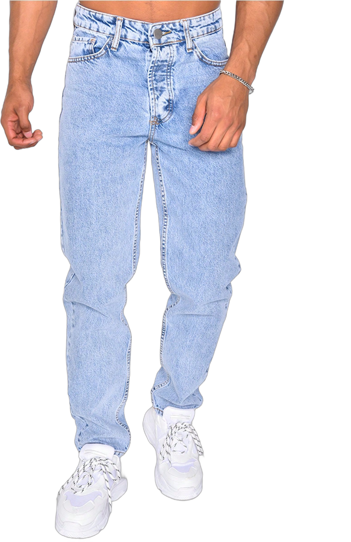 Men Solid Straight Leg Jeans