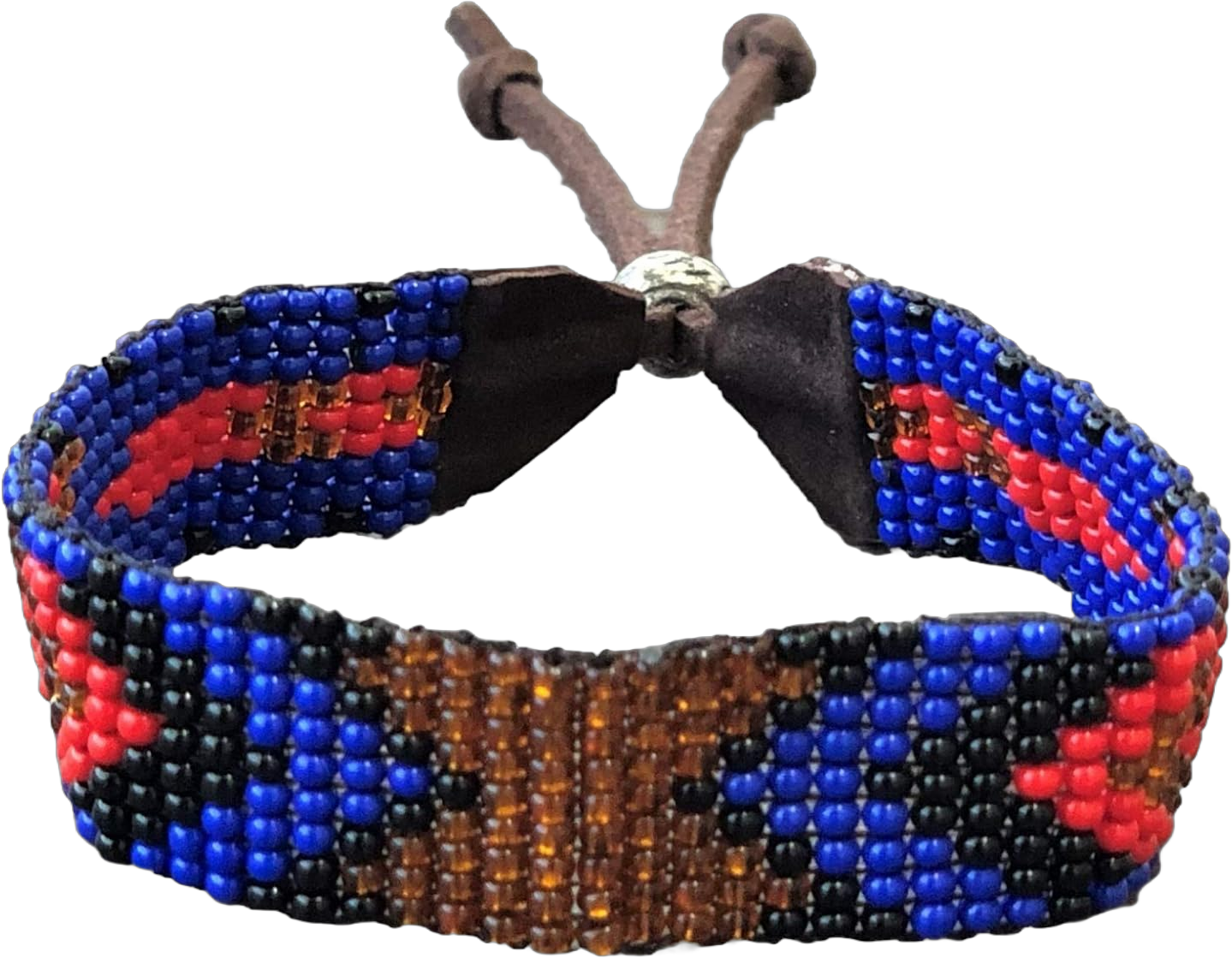 Mayan Arts Handmade Bracelet, Stacking Bracelets, Beaded, Blue, Black, Gold, and Red, Multi color, Men, Women Leather, Shabby Chic, Boho Look, Casual,