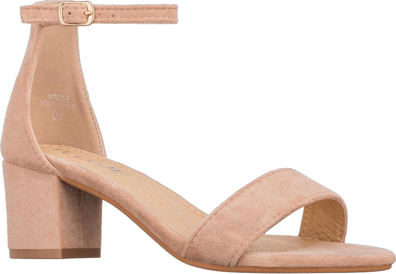 ILLUDE Women’s Fashion Ankle Strap Kitten Heel Sandals - Adorable Cute Low Block Heel – Jasmine 11 Nude Suede