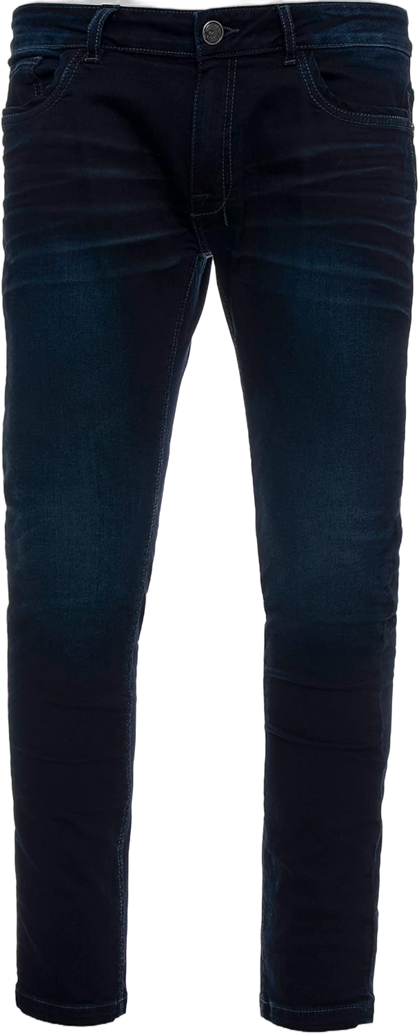 X RAY Mens Denim Jeans, Slim Fit Basic Washed Tapered Leg Stretch Jeans for Men 40W x 32L Skinny Fit 90019 - Dark Indigo