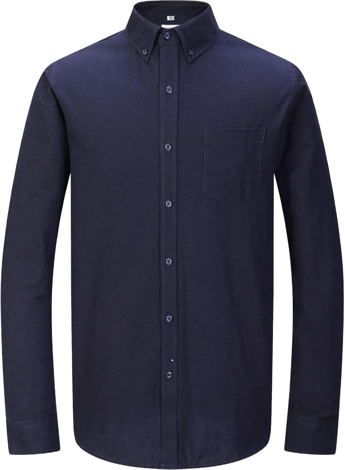 MGWDT Men's Dress Shirts Long Sleeve Oxford Button Down Shirt Classic-Fit Cotton Blouse Wrinkle Resistant Large Navy 1