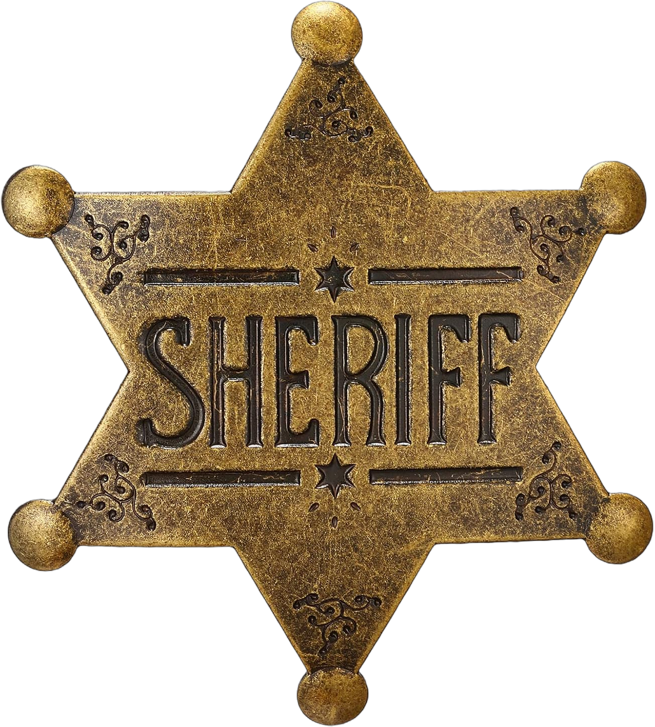 Metal Adults Sheriff Badge,Deputy Governor County Police Vest Costume Medal,Vintage Cartoon Honor Replica Stamping Stars Sheriff’s Badges Pin Brooches,West Props Kids Christmas Gifts Toy 2.5" Antique Bronze