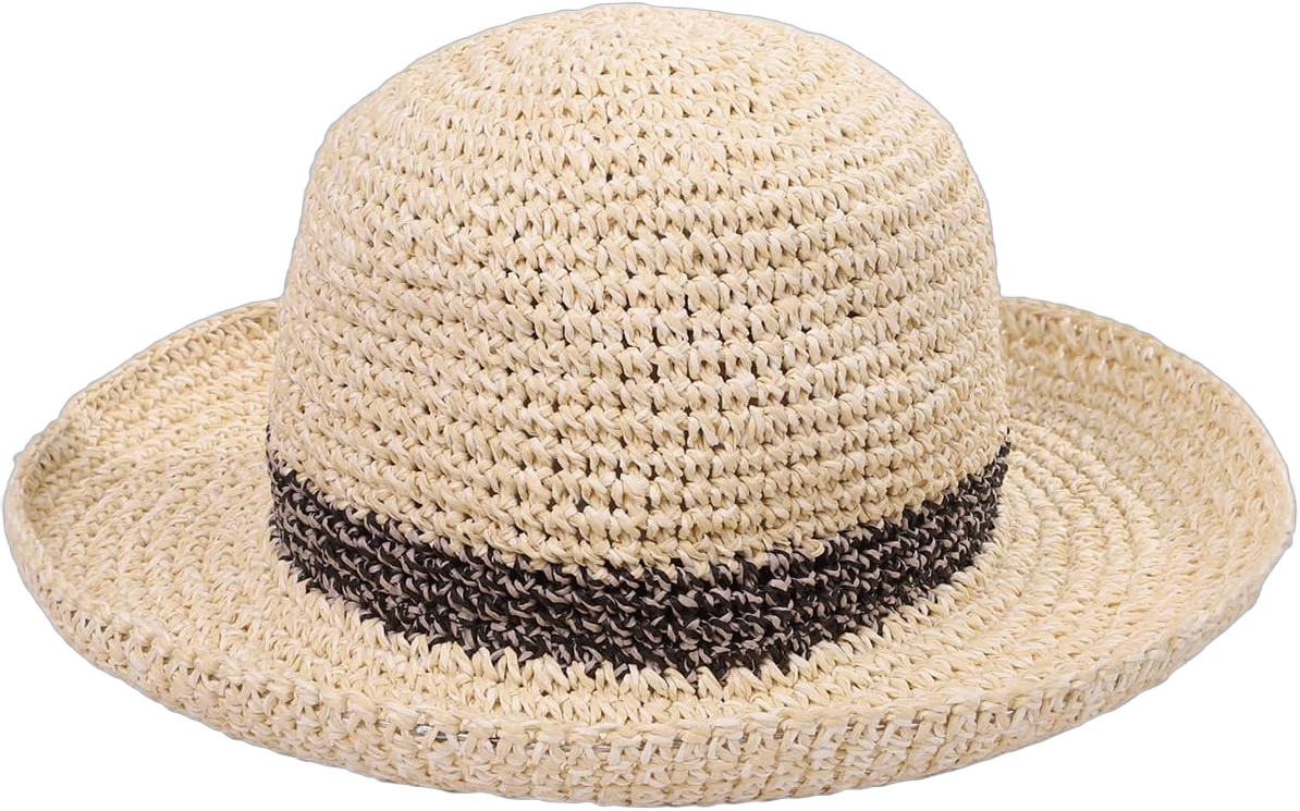 Straw Sun Hats for Women Wide Brim Summer Beach Hat Beige Handmade Straw Bucket Hat Foldable Packable Travel UPF 50