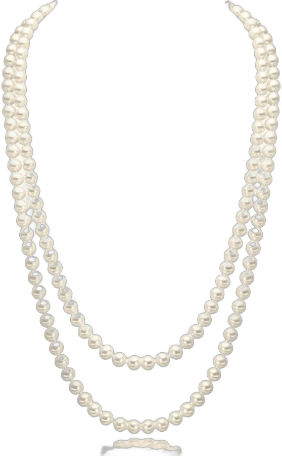 CrazyPiercing Faux Pearls Beads Necklace, Glass Strand Beads Necklace Chain, 1920s Fashion Imitation Pearls Long Necklace Vintage Costume Jewelry Necklace 55" Diameter of Pearl 0.32" for Women Girls White