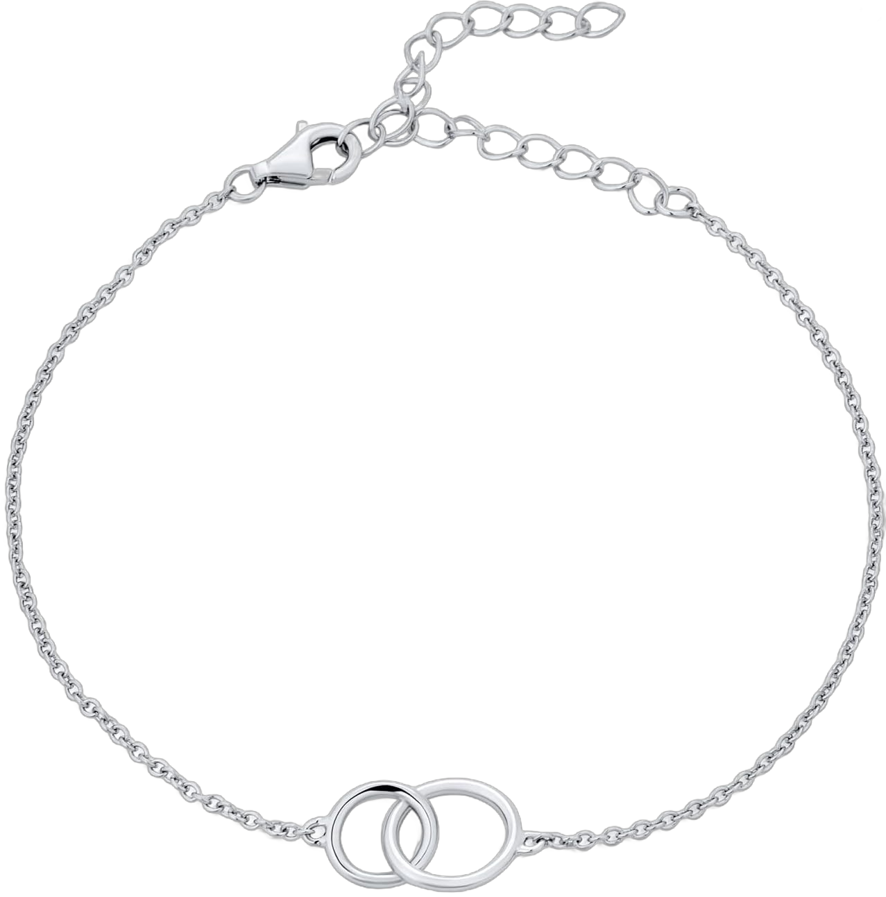 BFF Eternal Friendship Love Interlocking Mini Eternity Ring Circles Heart Infinity Bracelets For Women Teens Mother Daughter Couples .925 Sterling Silver Small Wrist 6, 7 7.5 Inch Silver Tone 6.5 Inches