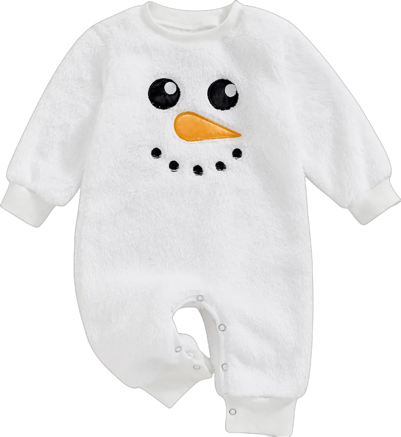 Baby Snowman Costume Infant Baby Boy Girl Christmas Outfit Fleece Long Sleeve Romper Jumpsuit Onesie Xmas Clothes White 3-6 Months